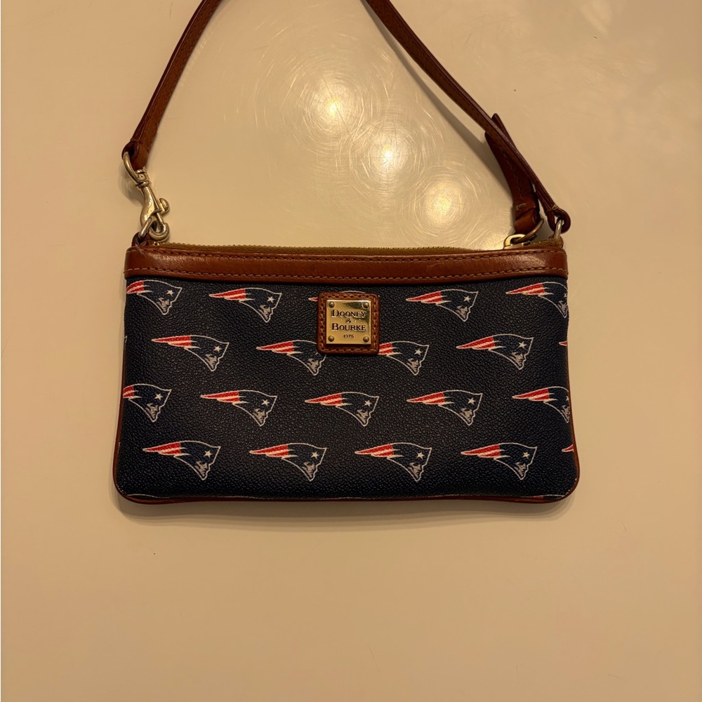 Dooney & Bourke Navy and Brown Wristlet